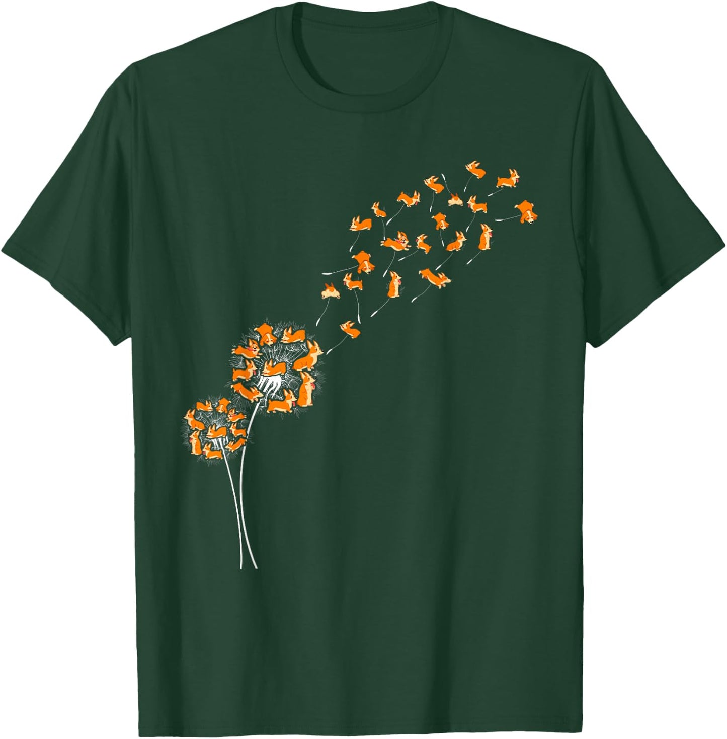 Dandelion Tricolor Corgi Funny Men Women Lover T-Shirt - T-Shirt | Forest