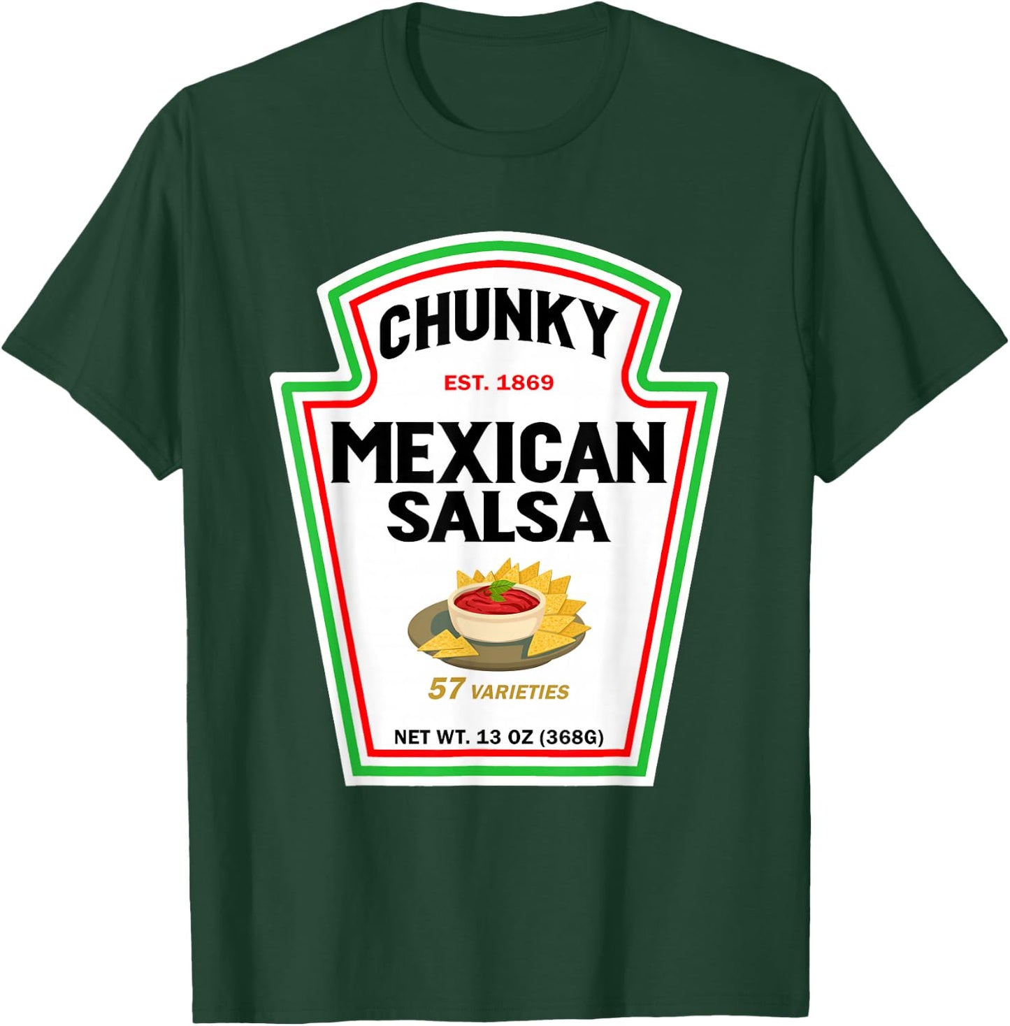Halloween Matching Costume Chunky Mexican Salsa Bottle Label T-Shirt - T-Shirt | Forest