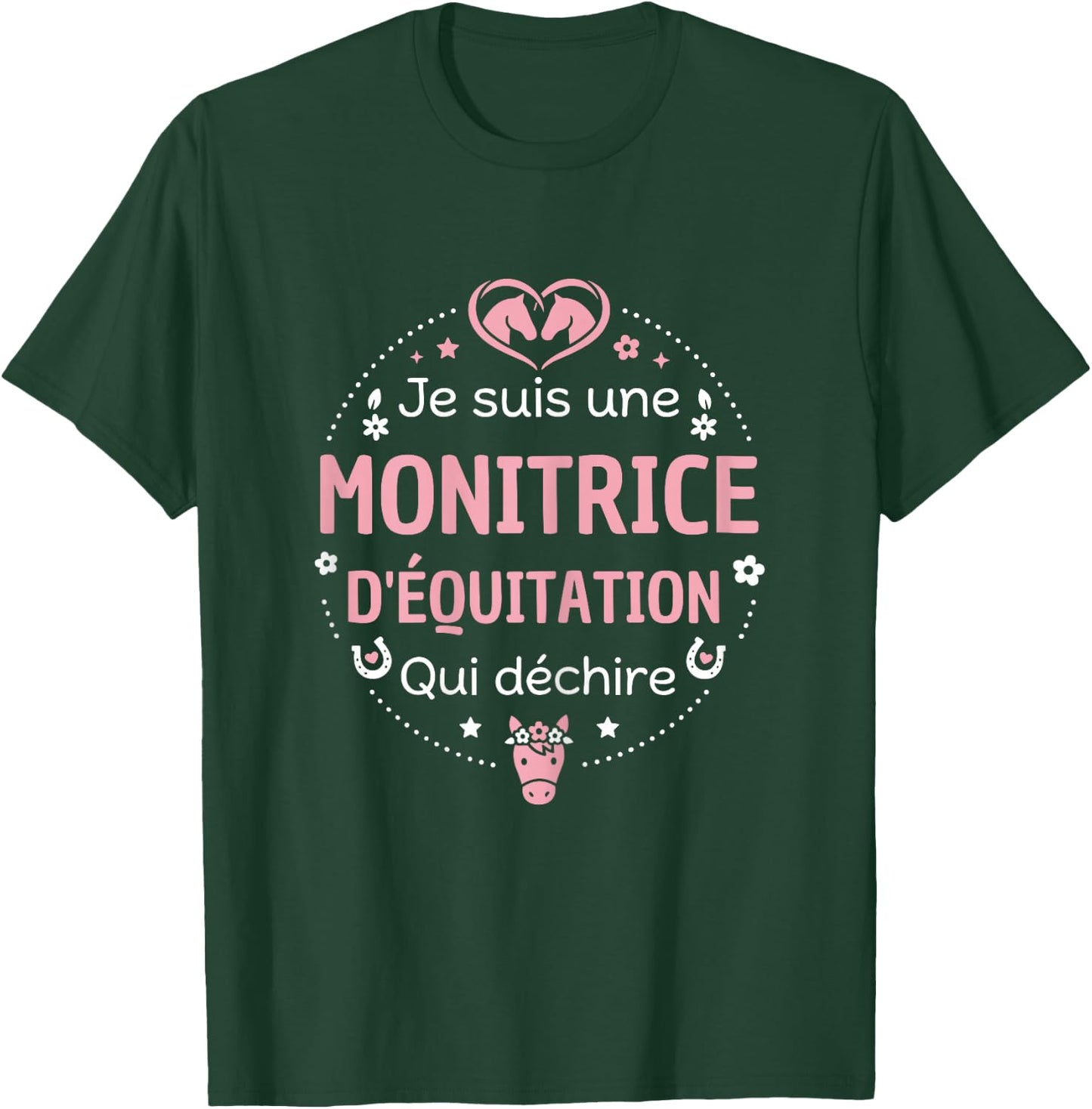 Club équestre Cheval Humour Super monitrice d'Équitation T-Shirt - T-Shirt | Forest
