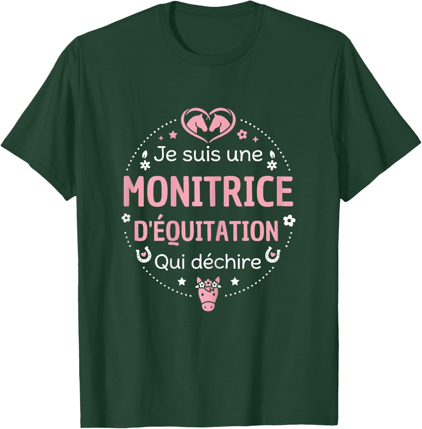 Club équestre Cheval Humour Super monitrice d'Équitation T-Shirt - T-Shirt | Forest