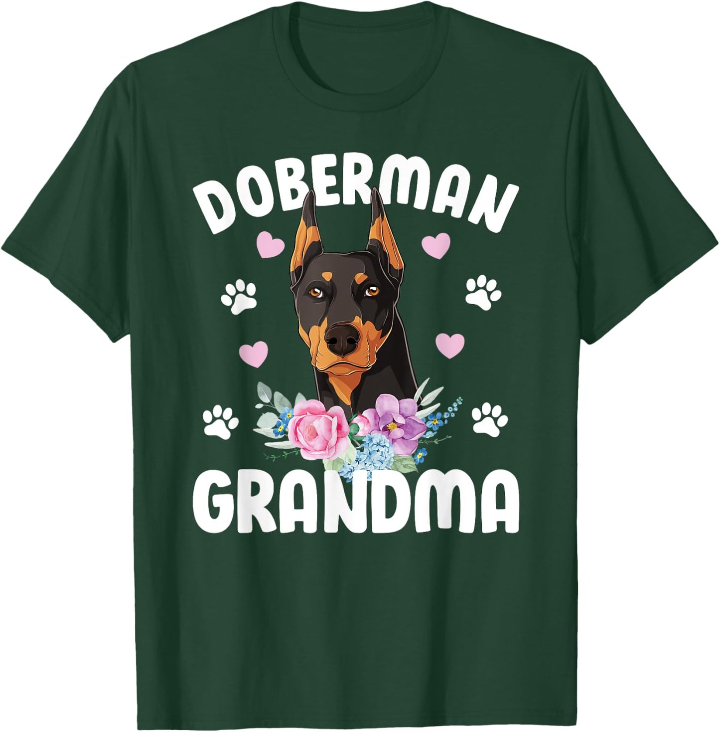 Doberman Grandma Of A Doberman Pinscher Grandmother T-Shirt - T-Shirt | Forest