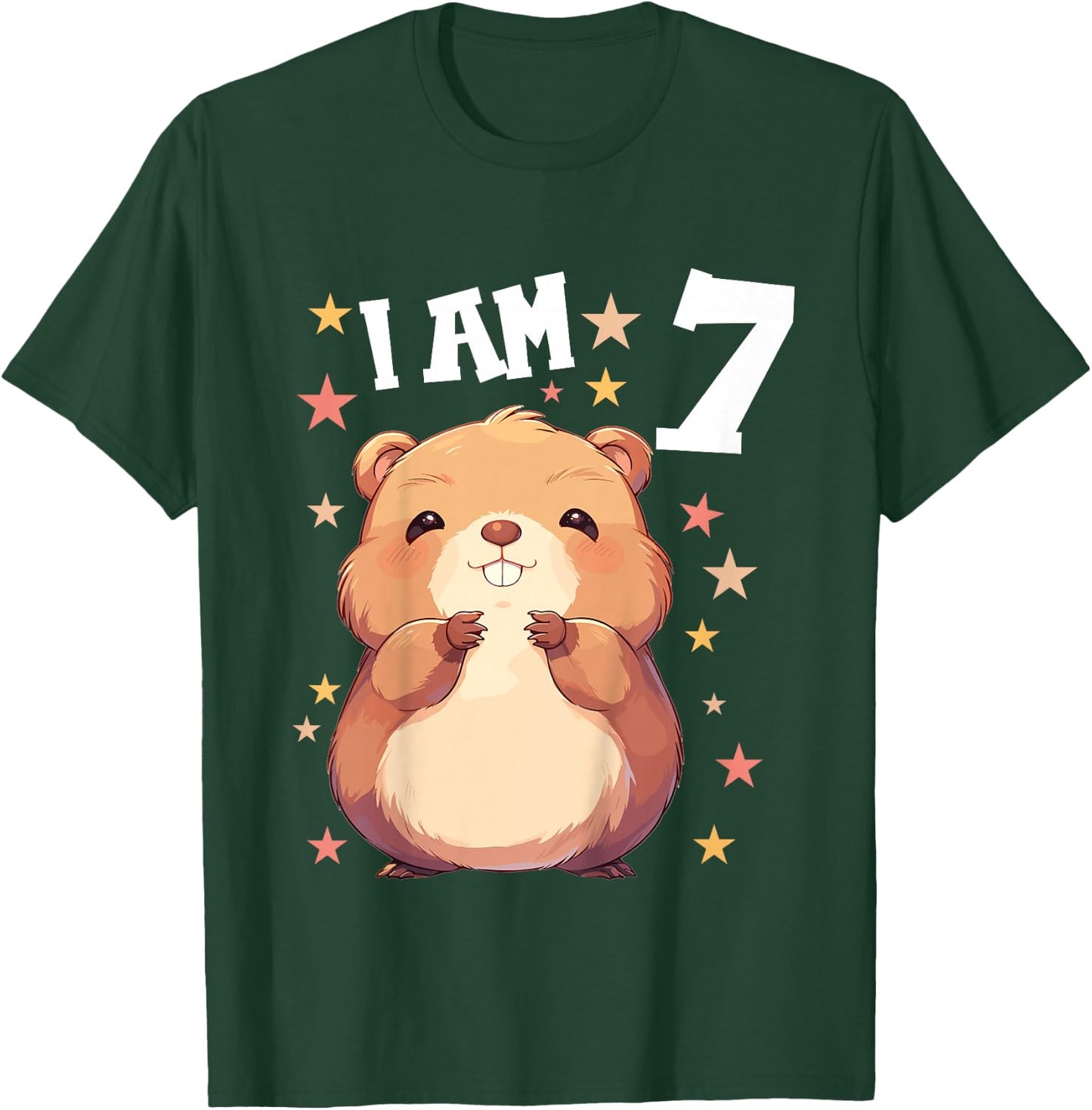 Kids 7 Years old 7 birthday Beavers Boy Girl Beaver T-Shirt - T-Shirt | Forest