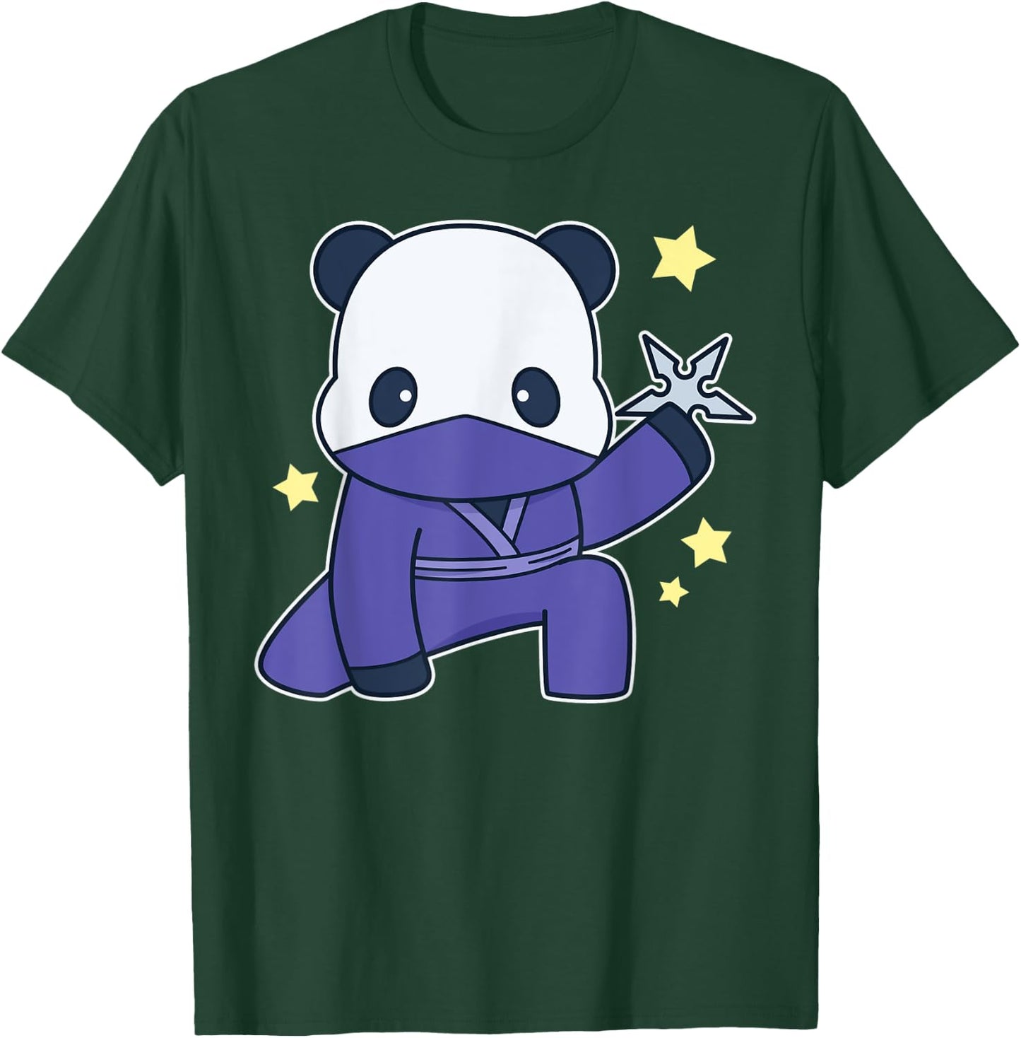 Cute Panda Wearing A Ninja Costume Panda Bear T-Shirt - T-Shirt | Forest