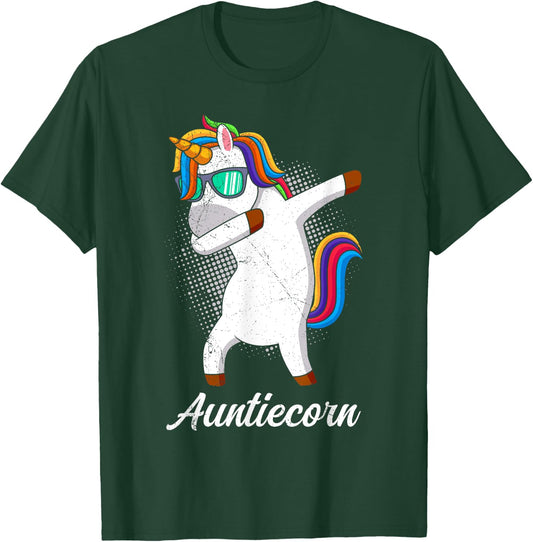 Auntiecorn Unicorn Lovers Aunties Mothersday Aunt T-Shirt - T-Shirt | Forest