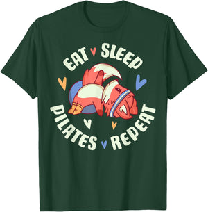 Eat Sleep Pilates Repeat T-Shirt - T-Shirt | Forest