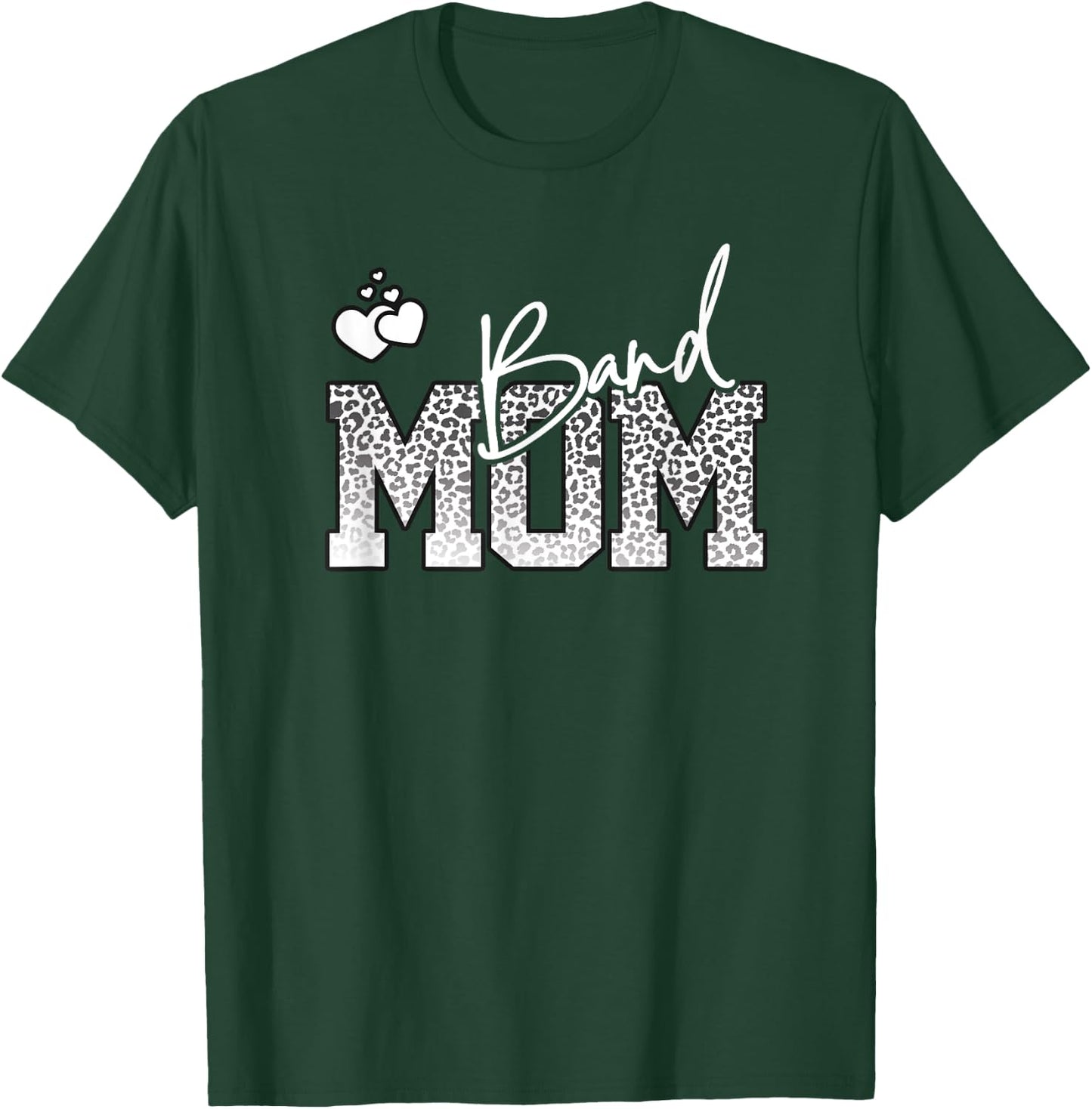 Band Mom Leopard Print for Mother with Band Kids T-Shirt - T-Shirt | Forest