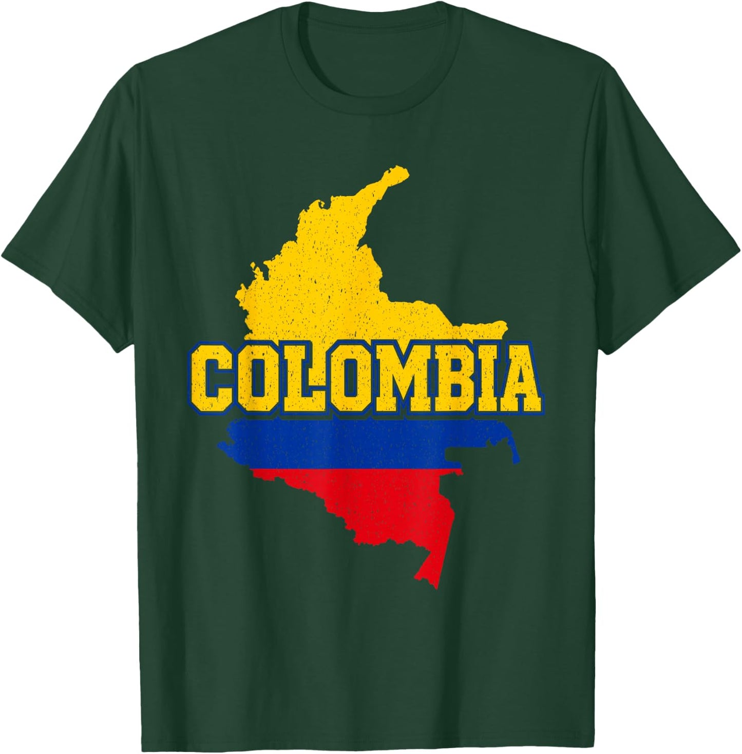 Vintage Colombia Flag Patriotic Colombian Pride Men Women T-Shirt - T-Shirt | Forest
