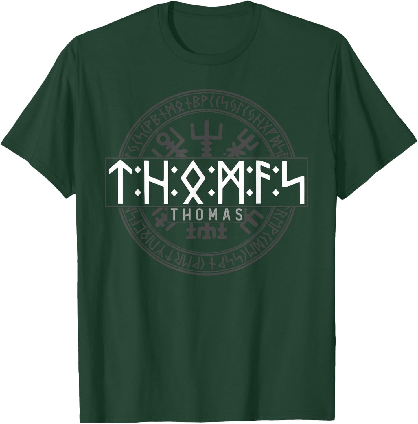 Thomas in Futhark Runes Viking , black T-Shirt - T-Shirt | Forest