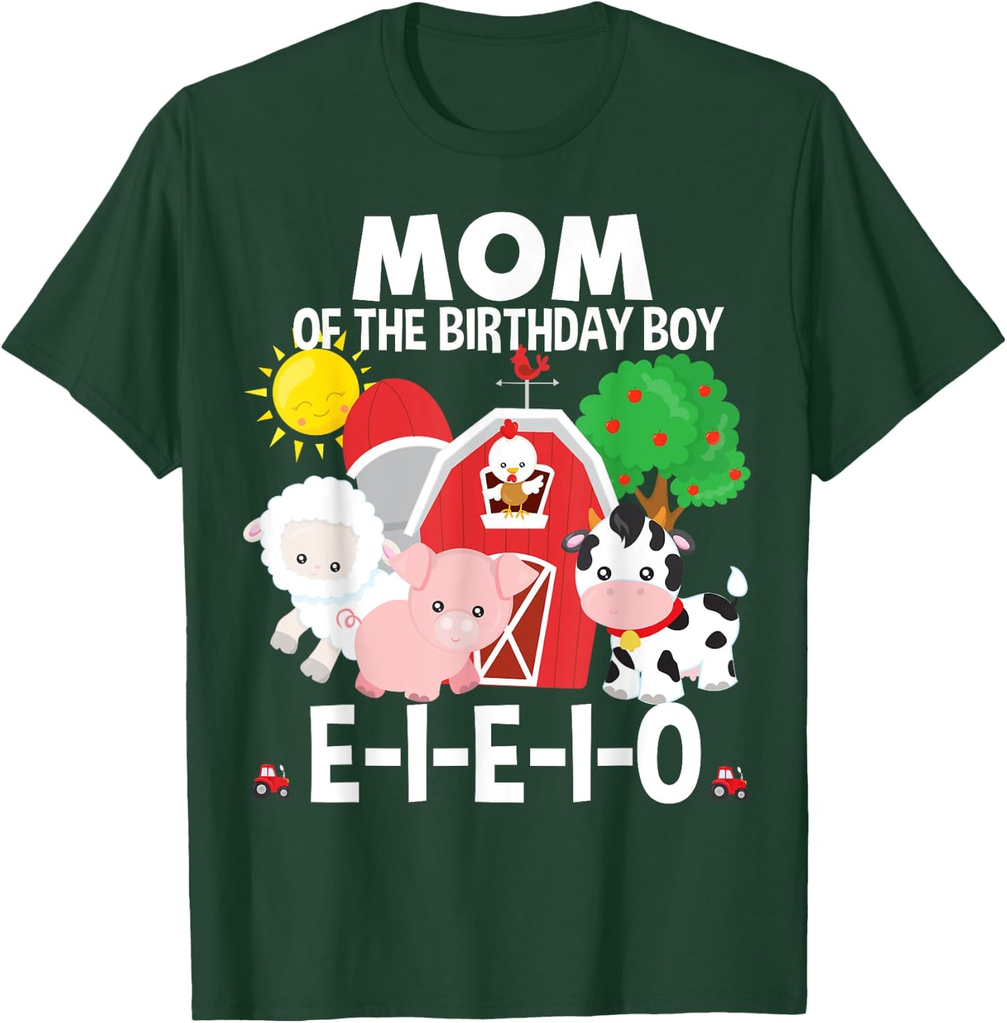 Mom Birthday Boy Old MacDonald Birthday Party Matching T-Shirt - T-Shirt | Forest