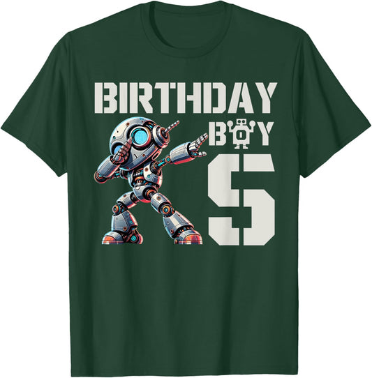 Jungen Roboter Party Roboter 5. Geburtstag Shirt Kinder 5. Geburtstag T-Shirt - T-Shirt | Forest