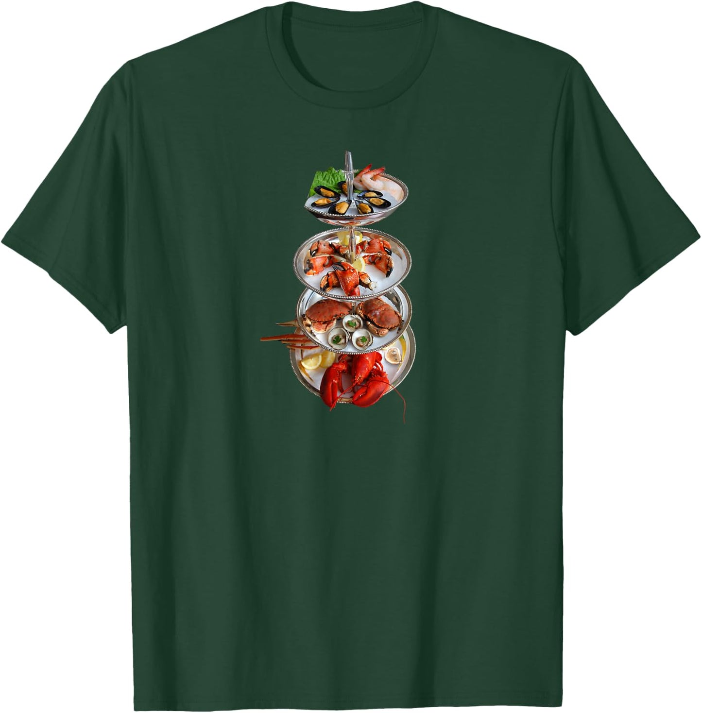 Seafood Tower, Lobster, Crab, Seaside T-Shirt - T-Shirt | Forest