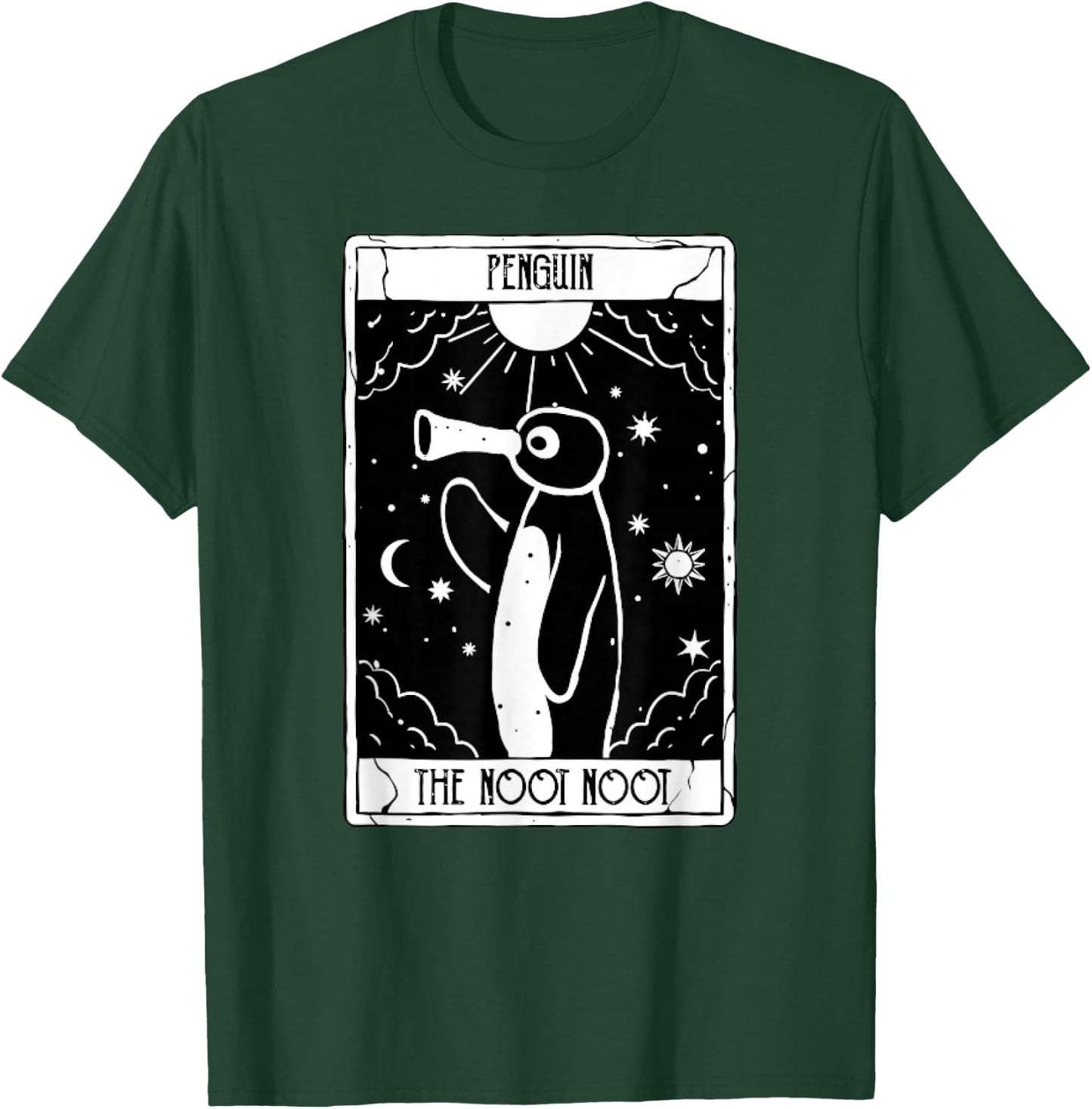 Noot Funny Penguin Tarot Vintage Distressed , black T-Shirt - T-Shirt | Forest