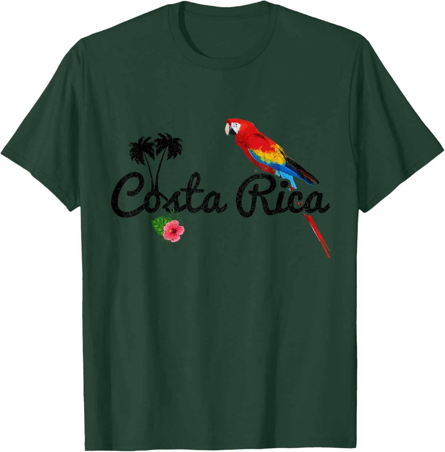 Costa Rica Parrot Macaw Vintage Pride Costa Rican Souvenir T-Shirt - T-Shirt | Forest