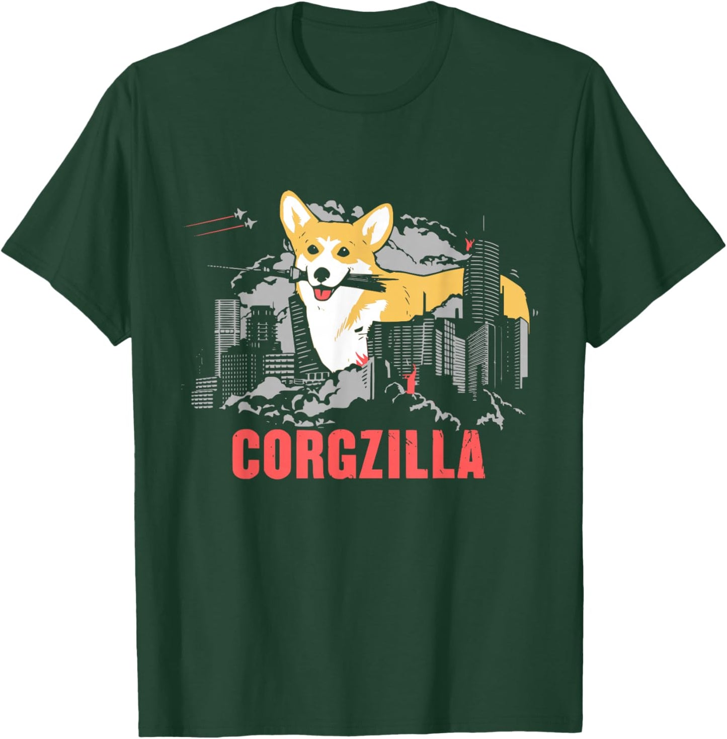 "Corgzilla" Funny Dog Corgi Lover T-Shirt - T-Shirt | Forest