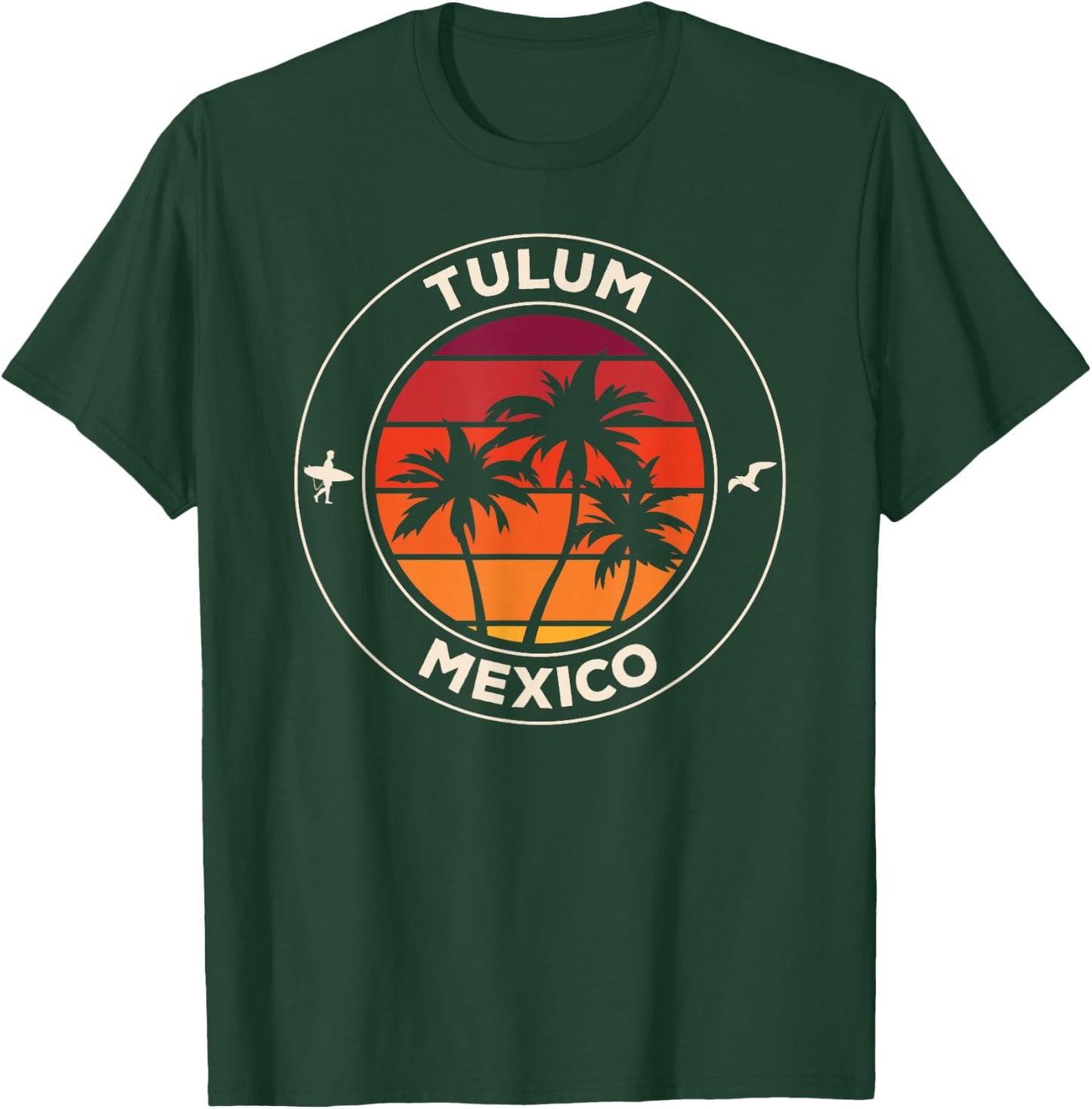 Tulum Mexico Vintage Sunset T-Shirt - T-Shirt | Forest
