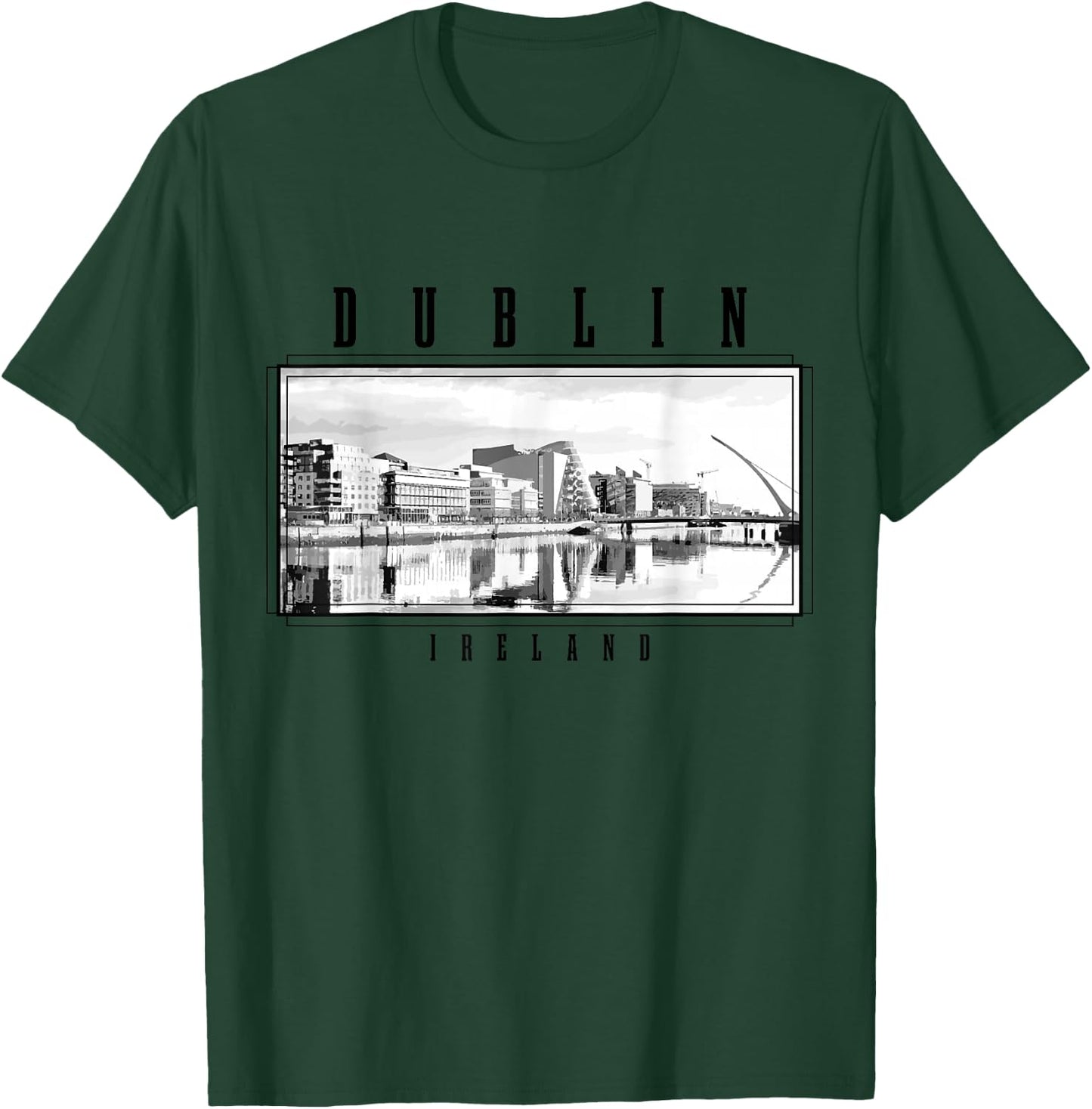 Dublin Ireland Vintage Skyline Black White Vintage Dublin T-Shirt - T-Shirt | Forest