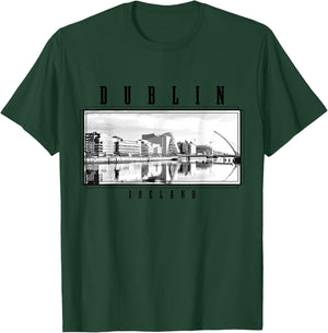 Dublin Ireland Vintage Skyline Black White Vintage Dublin T-Shirt - T-Shirt | Forest