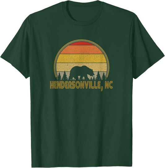 80s Retro Hendersonville NC North Carolina Wildlife Bear WNC T-Shirt - T-Shirt | Forest