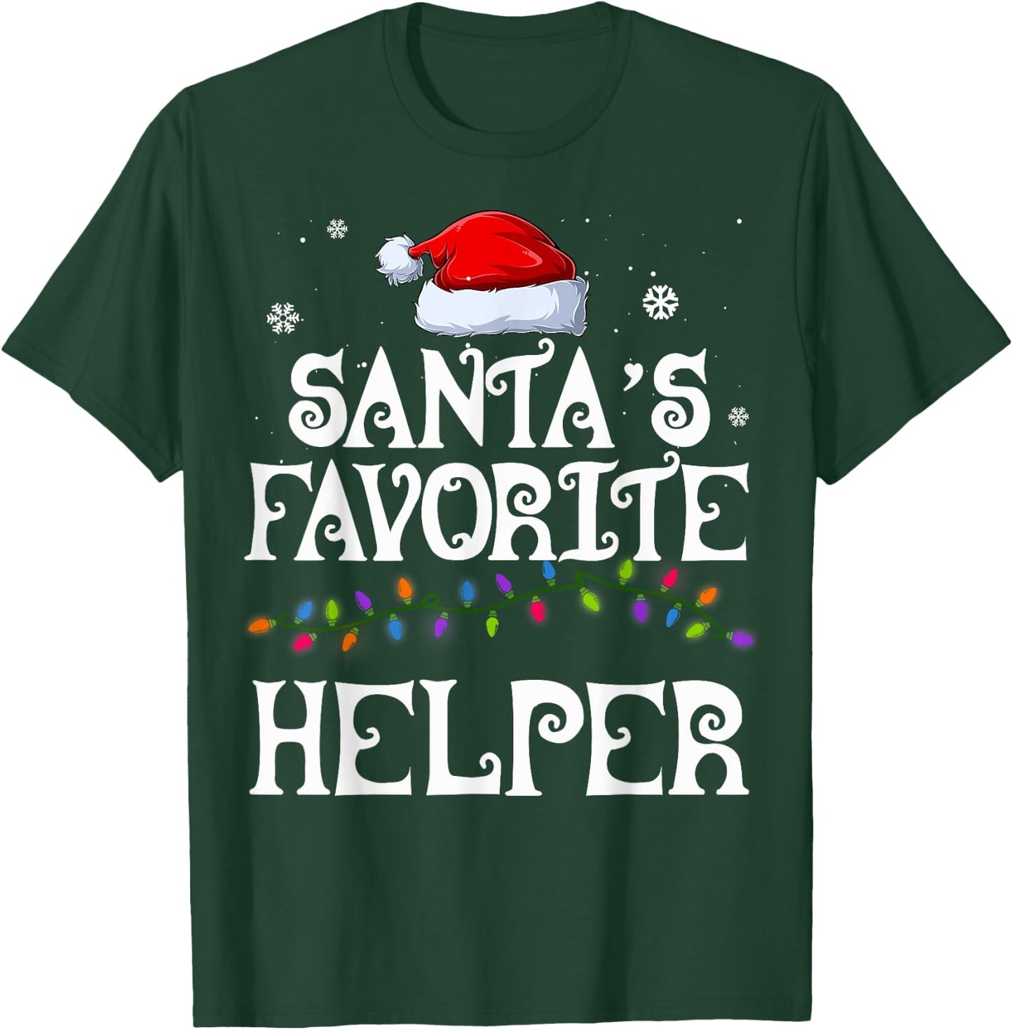 Funny Santa's Favorite Helper Family Matching Christmas T-Shirt - T-Shirt | Forest