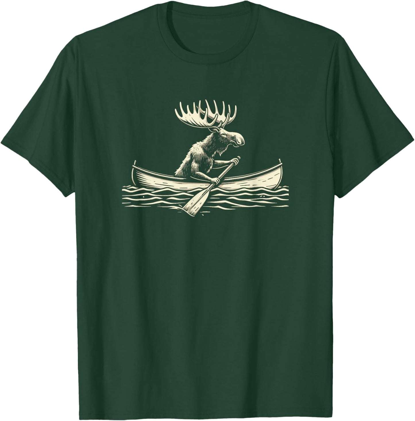 Elch im Kanu T-Shirt - T-Shirt | Forest