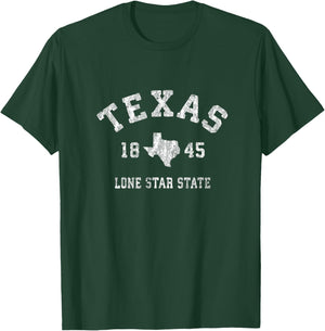 Texas TX Vintage Sports Design Texan T-Shirt - T-Shirt | Forest