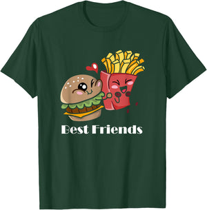 Pommes und Burger süßes Kawaii-Shirt Best Friends Matching T-Shirt - T-Shirt | Forest