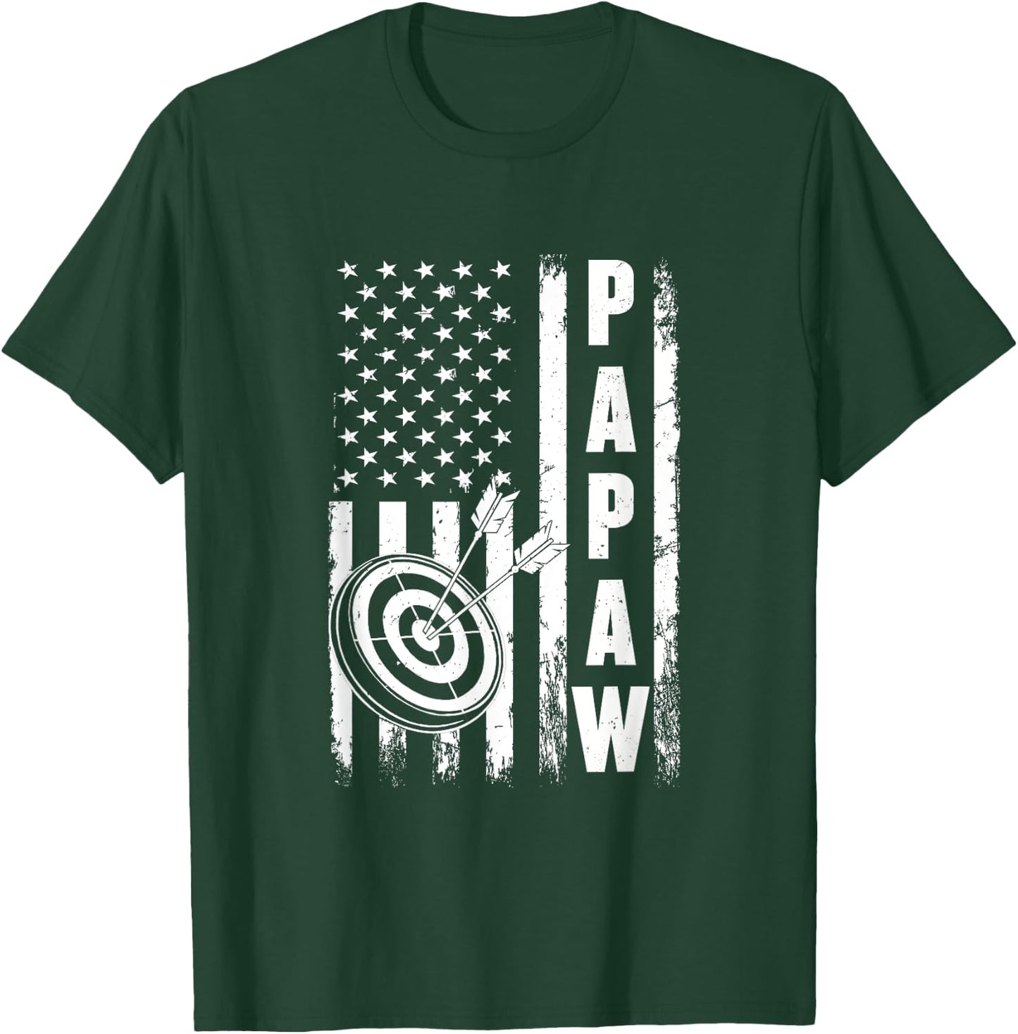 Archery Papaw American Flag Vintage Christmas Xmas T-Shirt - T-Shirt | Forest