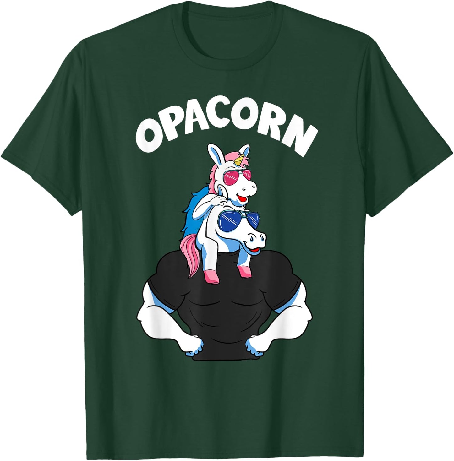 Opacorn 1 Kid Opa Pink Unicorn Grandfather Granddaughter T-Shirt - T-Shirt | Forest