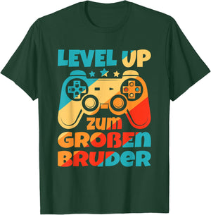 Level Up zum Großen Bruder Geburt Schwanger Lustiges Gamer T-Shirt - T-Shirt | Forest