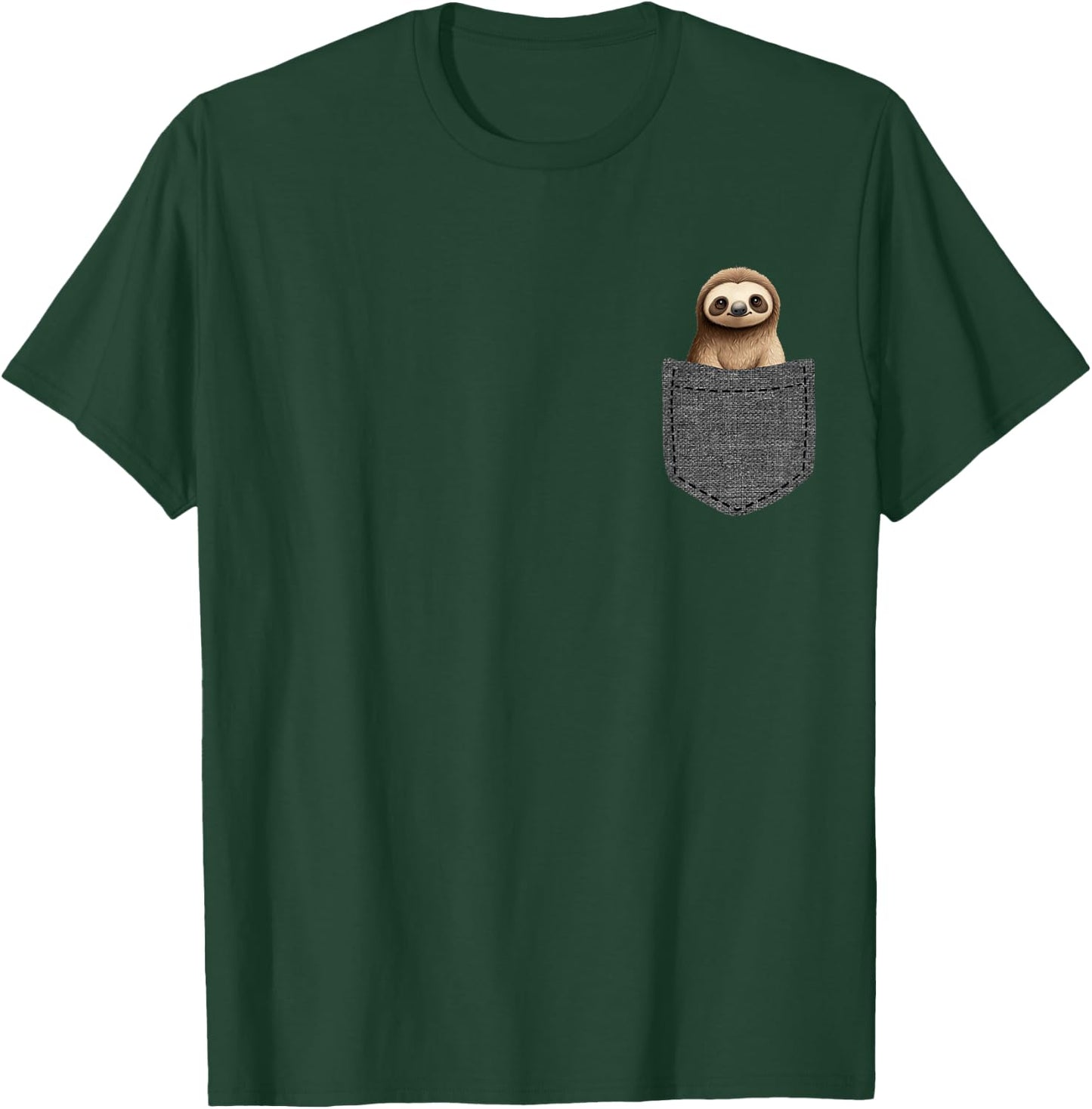 Sloth in Pocket T-Shirt - T-Shirt | Forest