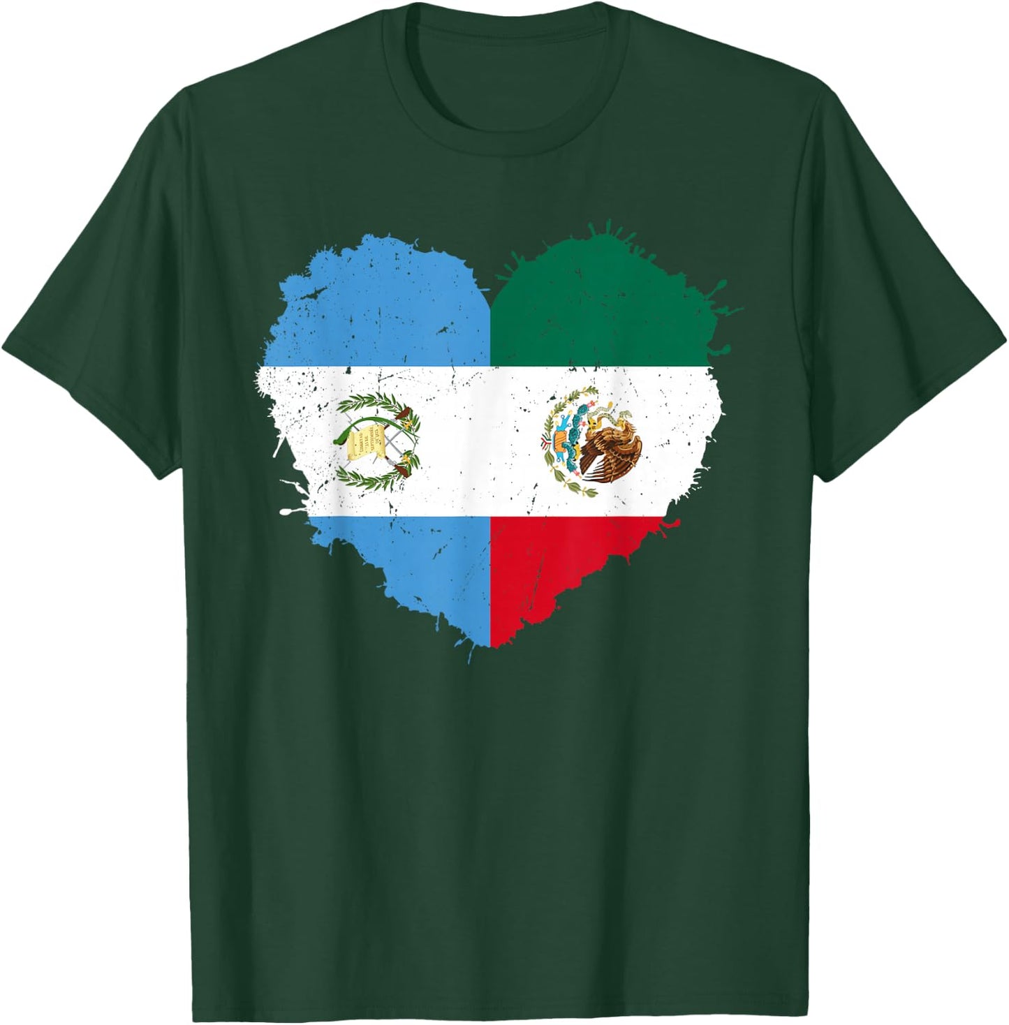 Half Mexican Half Guatemalan Hispanic Heritage Month Latino T-Shirt - T-Shirt | Forest