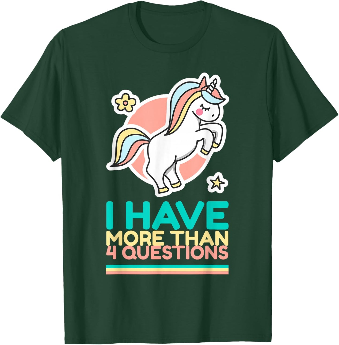 I Have More Than Four Questions Unicorn Passover Kids T-Shirt - T-Shirt | Forest