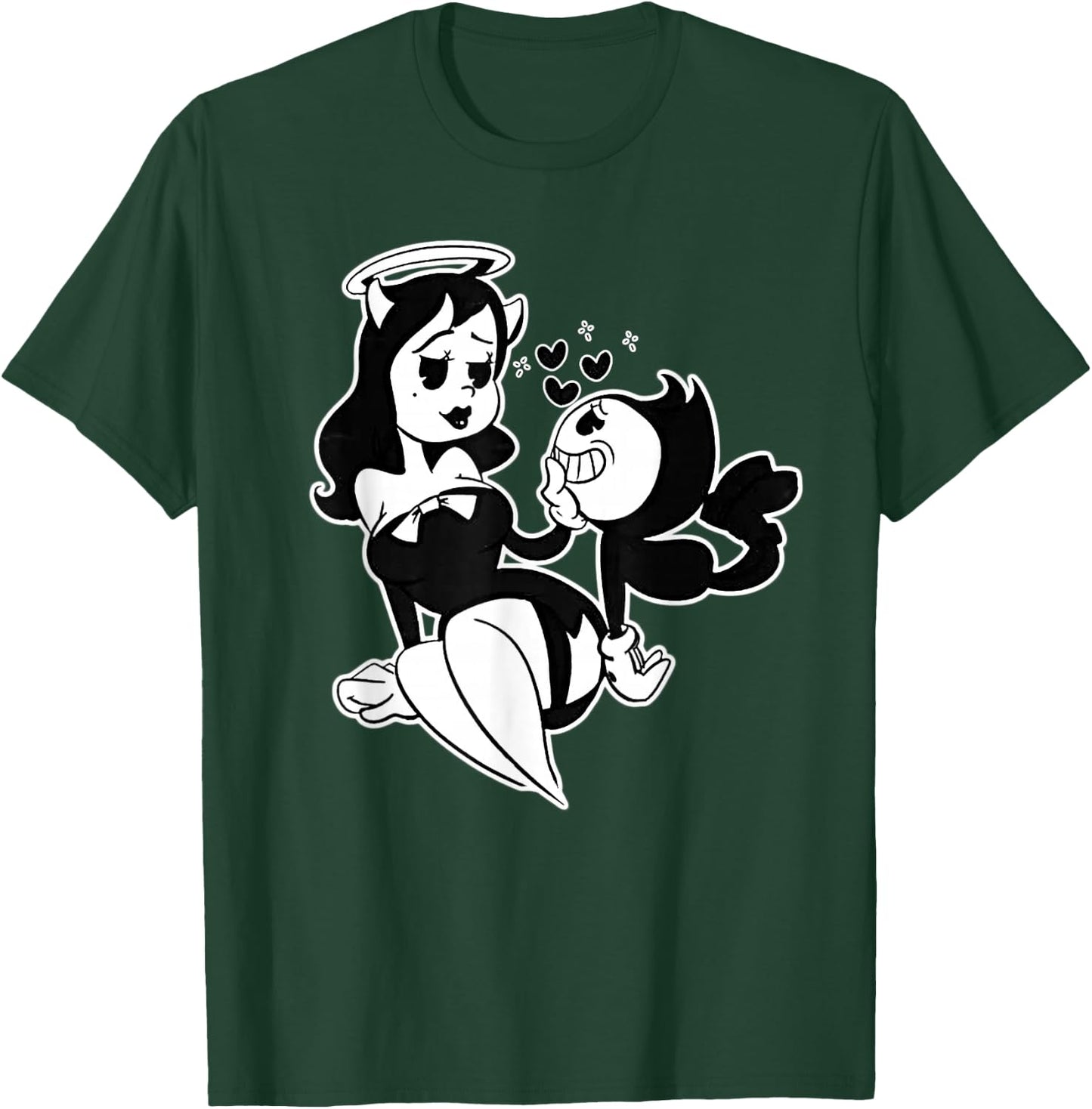 Alice Angel Gothic Angel x Bendy Demon Vintage Cartoon T-Shirt - T-Shirt | Forest