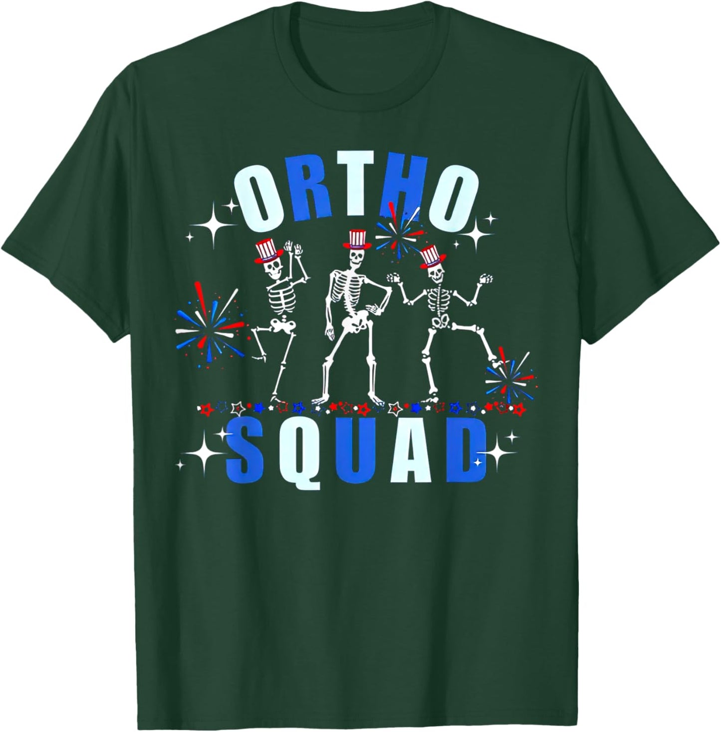 Funny Ortho Nurse Orthopedics 4th July Ortho Squad Crew T-Shirt - T-Shirt | Forest