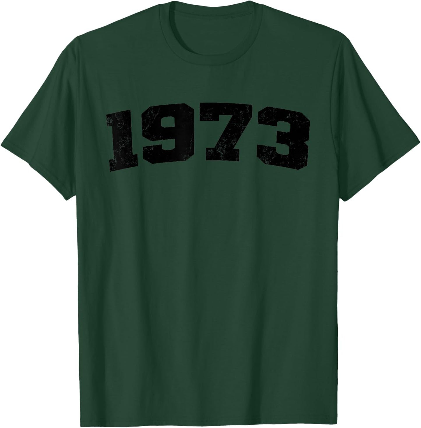 1973 Vintage Arched Varsity Retro Distressed Birthday Year T-Shirt - T-Shirt | Forest