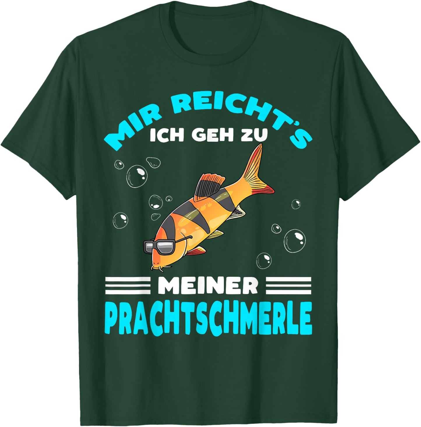 Prachtschmerle with Sunglasses Schmerlen Fish Holder, black T-Shirt - T-Shirt | Forest