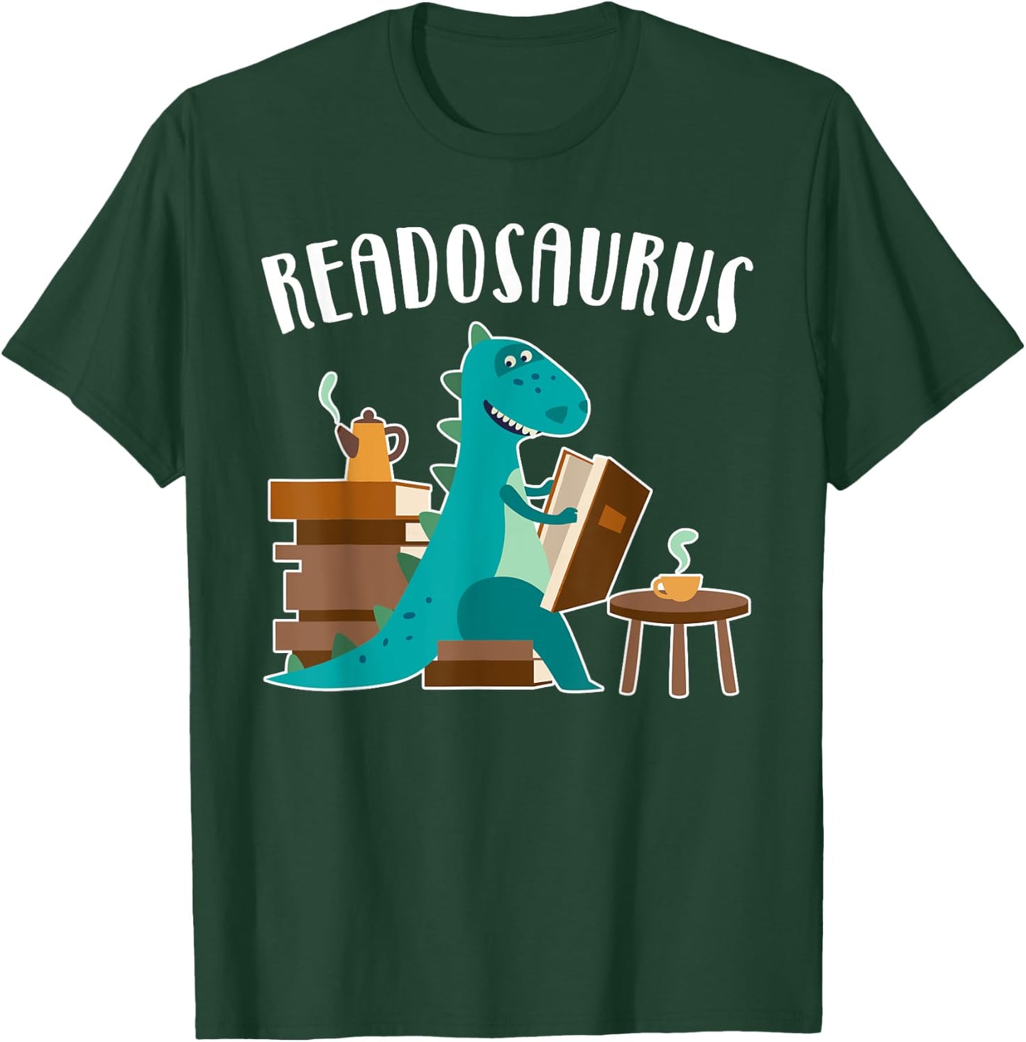 Funny Book Lover Readosaurus Dinosaur Reading Books Boy Girl T-Shirt - T-Shirt | Forest