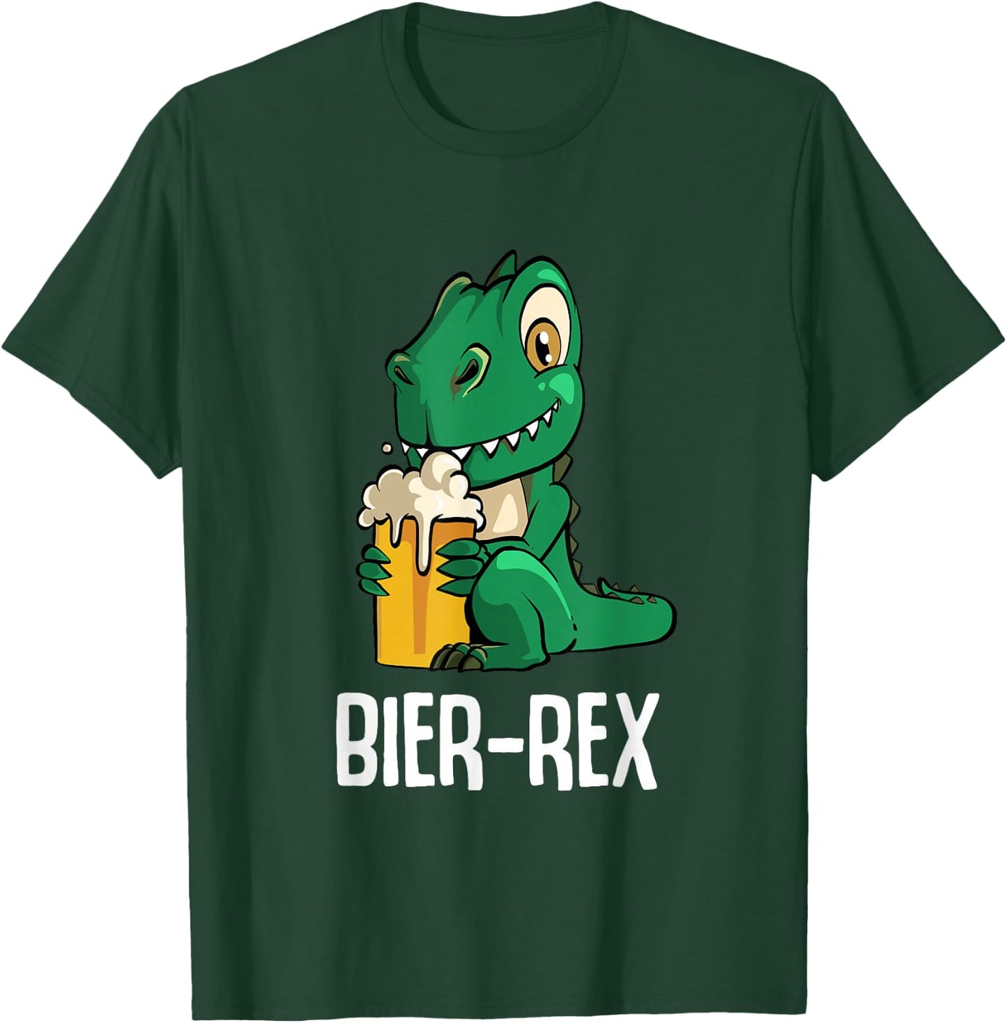 Lustiges Bier Dino Design von xum - Party with Cartoon Dino and Beer Motif - Black, Small T-Shirt - T-Shirt | Forest