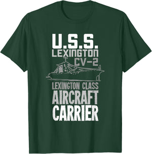 USS Lexington CV-2 Aircraft Carrier Gift A Veteran T-Shirt - T-Shirt | Forest