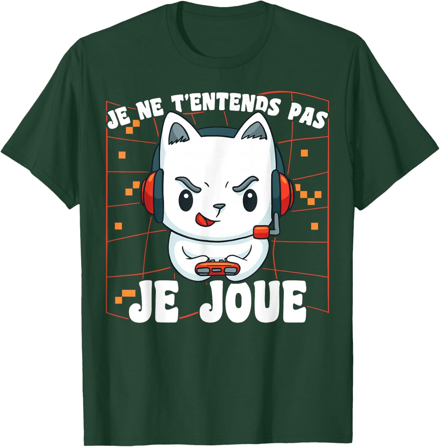 Kawaii Gamer Chat Je Ne T'T'ends Pas Je Joue Gaming Geek , Black, S T-Shirt - T-Shirt | Forest