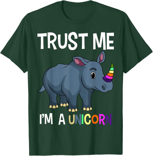 Trust Me I'm A Unicorn Funny Chubby Rhino Rhinoceros Unicorn T-Shirt - T-Shirt | Forest