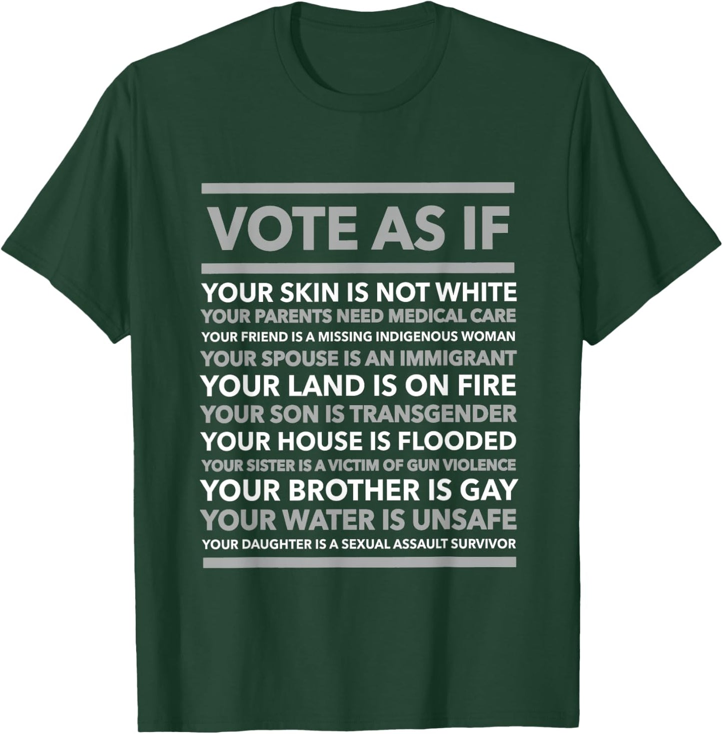 Vote As If Shirt, , Your Skin is not White, Vote Blue T-Shirt - T-Shirt | Forest