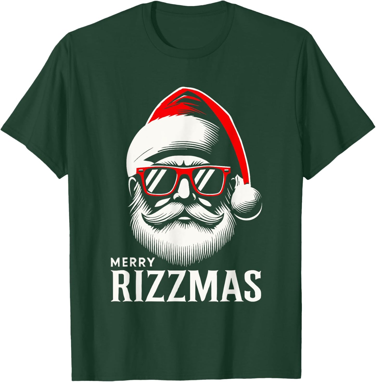 Merry Rizzmas Santa Skating Men Women Kids Funny Christmas T-Shirt - T-Shirt | Forest