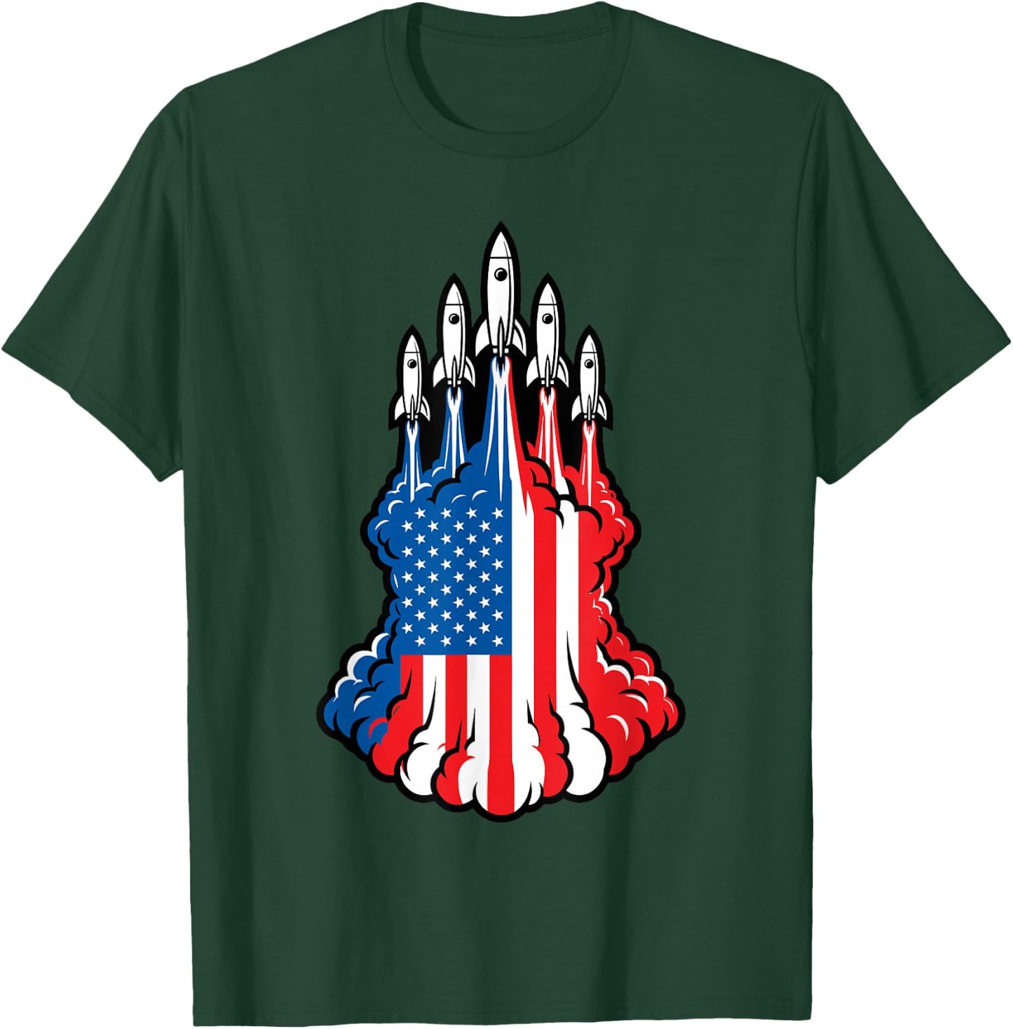 Cool Patriotic Shirts , Space Rocket American Flag T-Shirt - T-Shirt | Forest