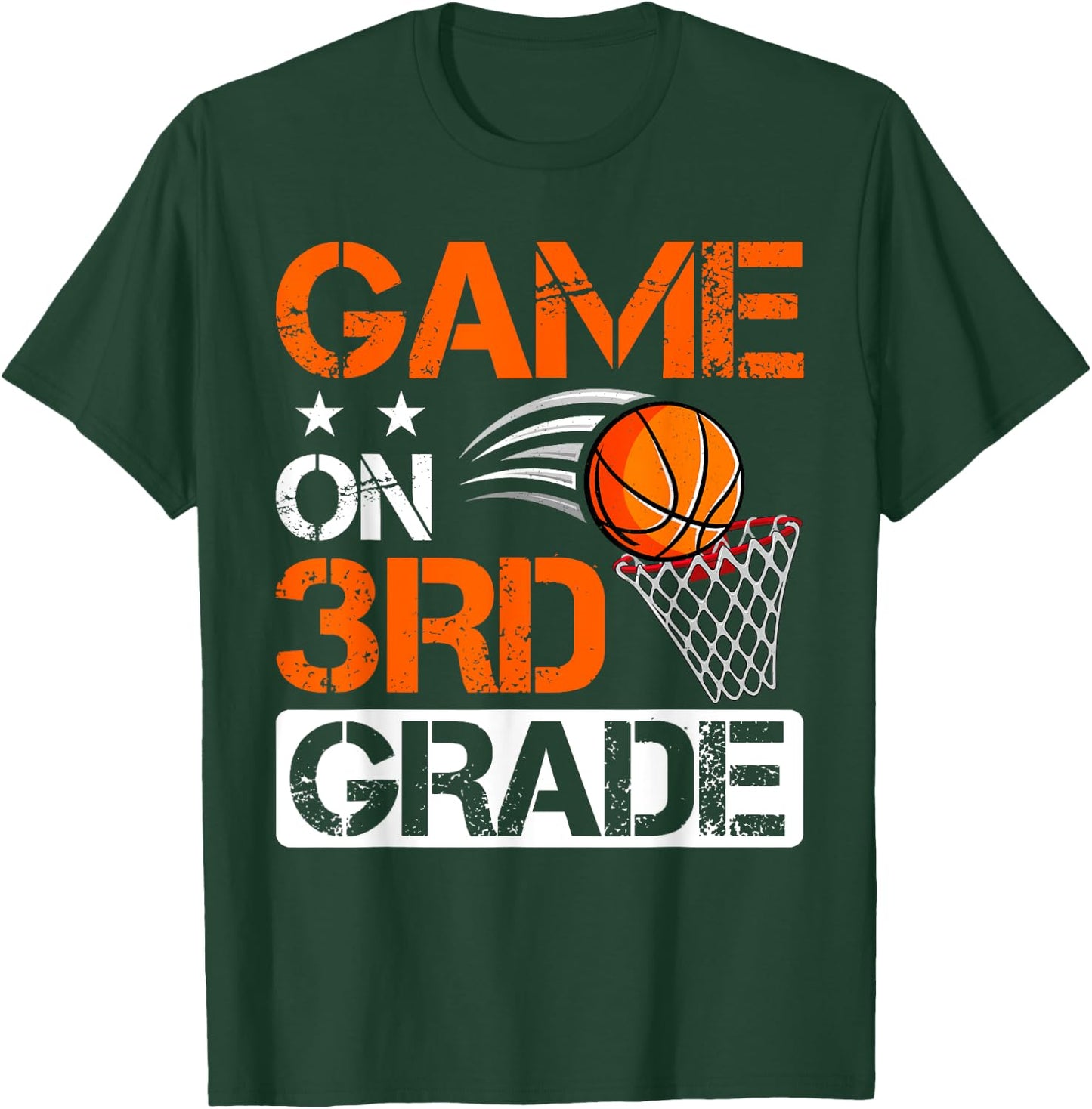 Third Grade Game on Basketball Back To School 3rd Grade T-Shirt - T-Shirt | Forest