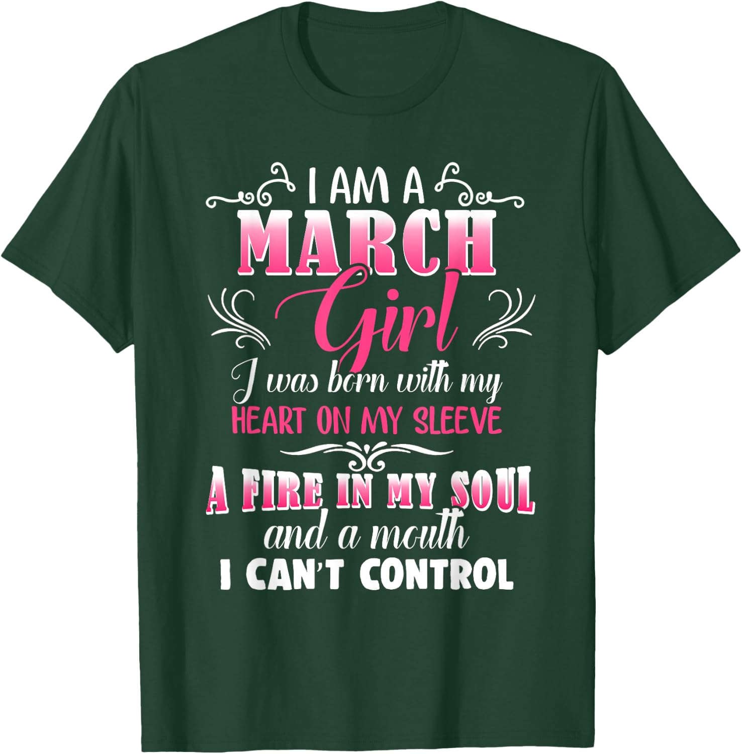 Mouth I Can't Control March Girls Funny Facts Birthday March T-Shirt - T-Shirt | Forest