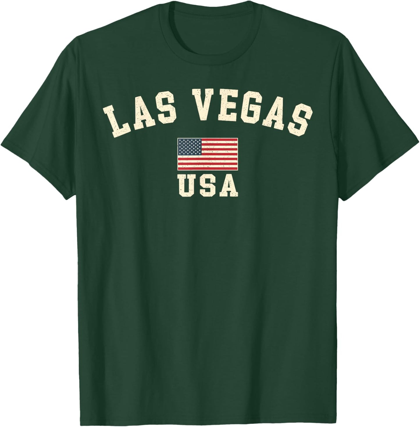Vintage Las Vegas USA American Flag Nevada Souvenir Retro T-Shirt - T-Shirt | Forest