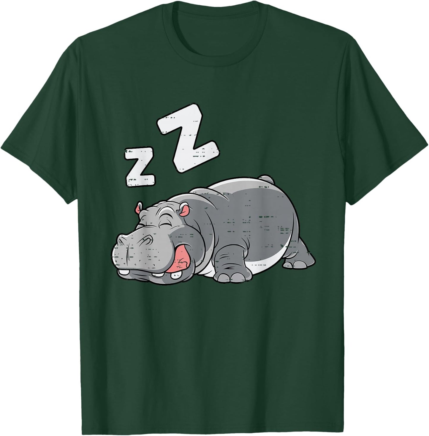 Tired Hippo Funny Hippo Lovers T-Shirt - T-Shirt | Forest