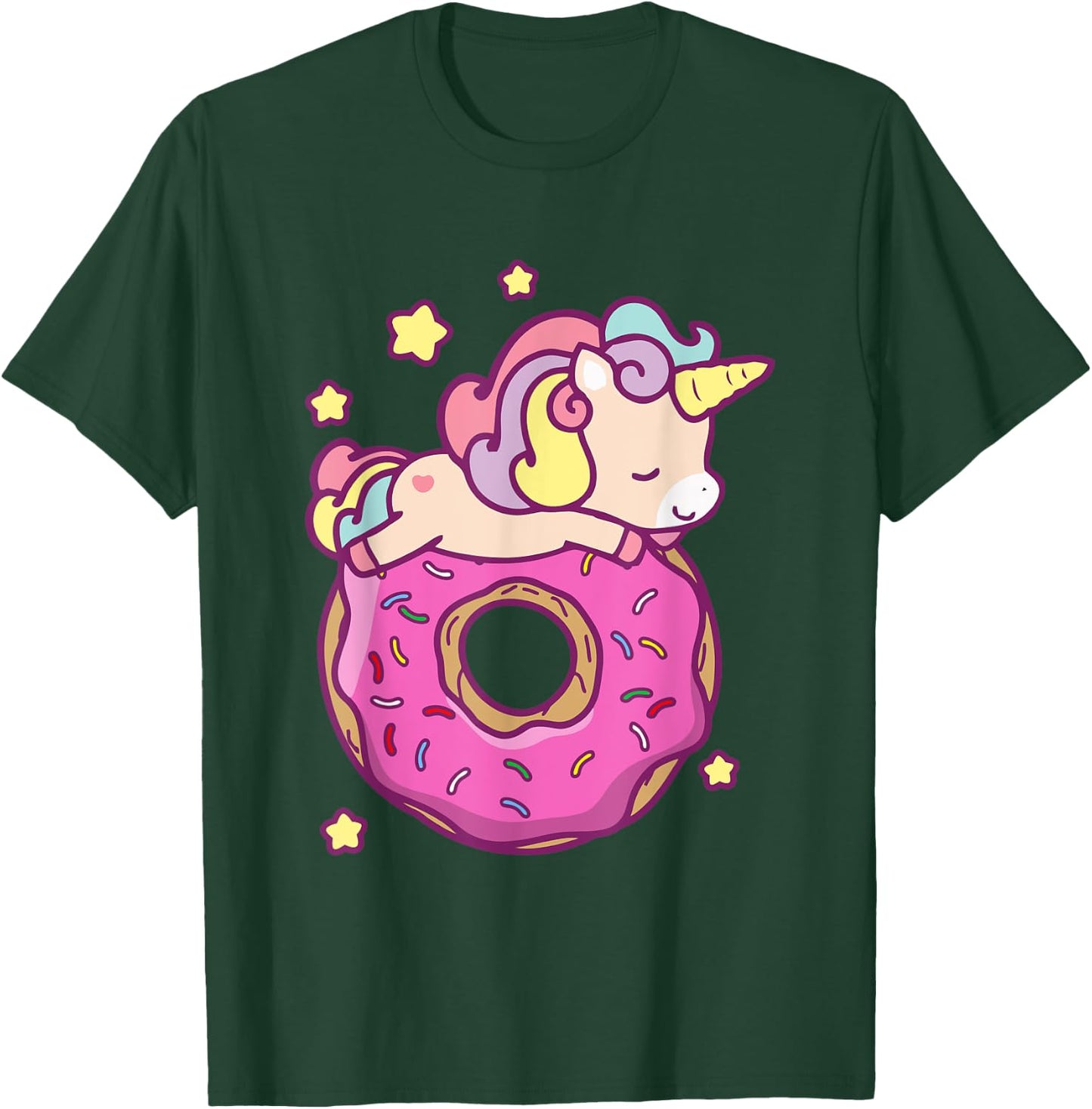 Cute Unicorn Donut Girls Kids, Donut Day June 2021 T-Shirt - T-Shirt | Forest
