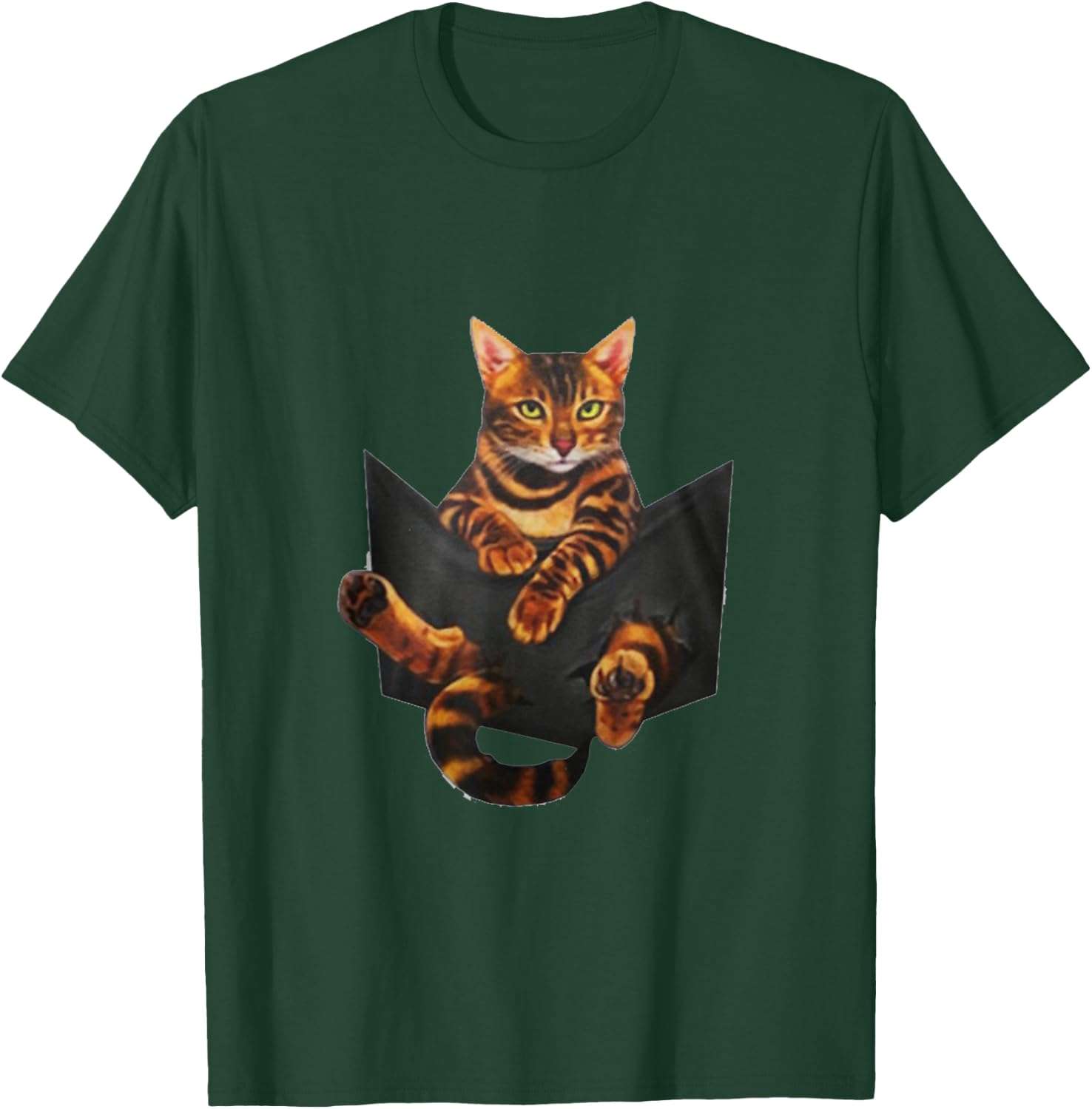 Cat Lovers Gifts Bengal In Pocket Funny Kitten Face T-Shirt - T-Shirt | Forest
